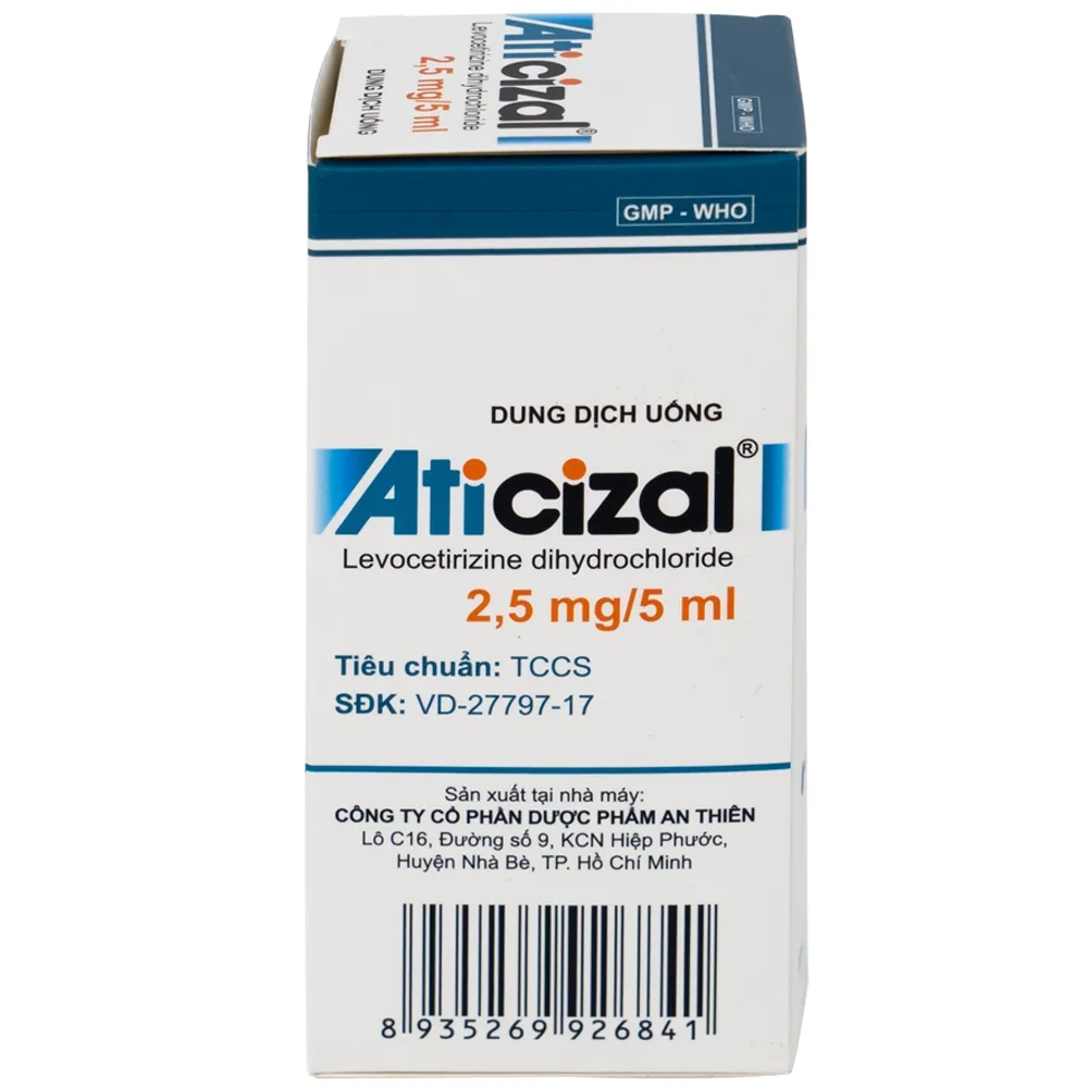 Hình ảnh Dung dịch uống Aticizal 2,5mg/5ml An Thiên điều trị triệu chứng viêm mũi dị ứng (90ml)