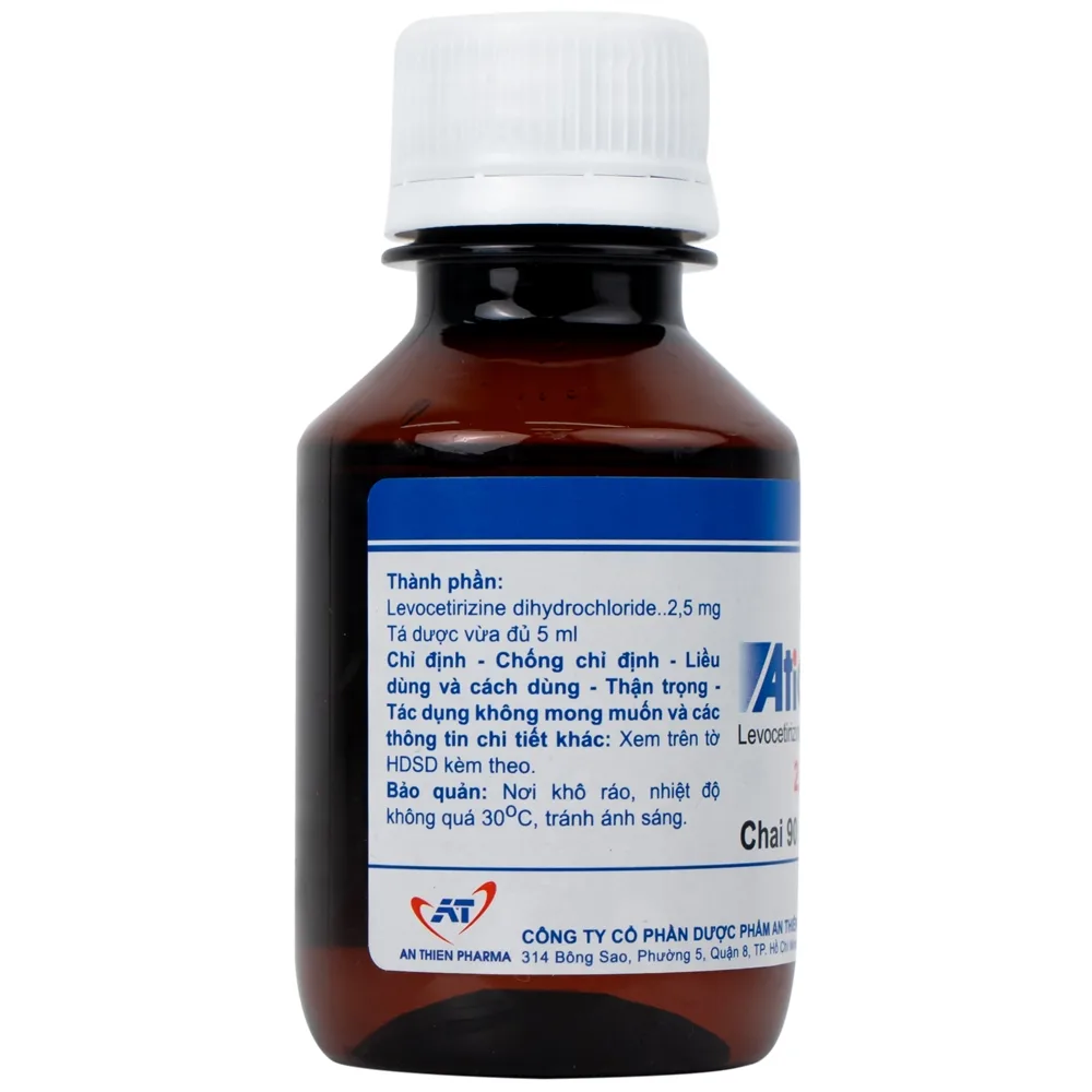 Hình ảnh Dung dịch uống Aticizal 2,5mg/5ml An Thiên điều trị triệu chứng viêm mũi dị ứng (90ml)