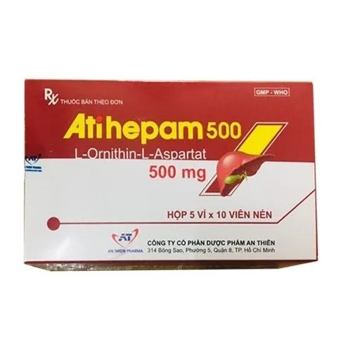Hình ảnh Thuốc Atihepam 500 An Thiên điều trị viêm gan mạn tính, gan nhiễm mỡ, bệnh não gan (5 vỉ x 10 viên)