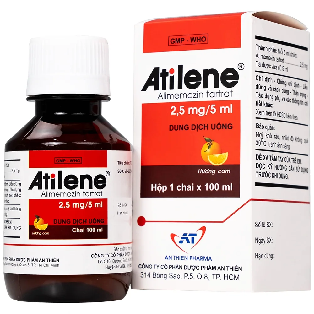 Hình ảnh Thuốc Atilene 2,5mg/5ml An Thiên điều trị các bệnh hô hấp, viêm mũi, hắt hơi, sổ mũi (100ml)