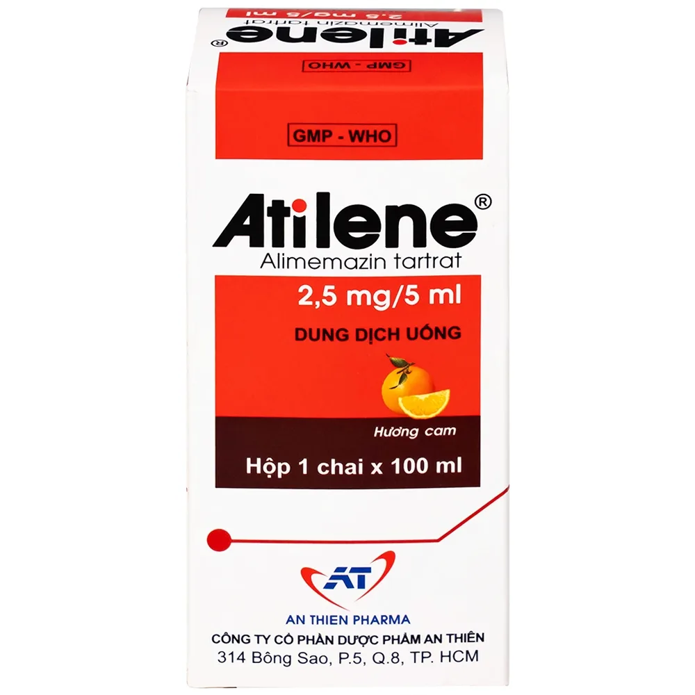 Hình ảnh Thuốc Atilene 2,5mg/5ml An Thiên điều trị các bệnh hô hấp, viêm mũi, hắt hơi, sổ mũi (100ml)