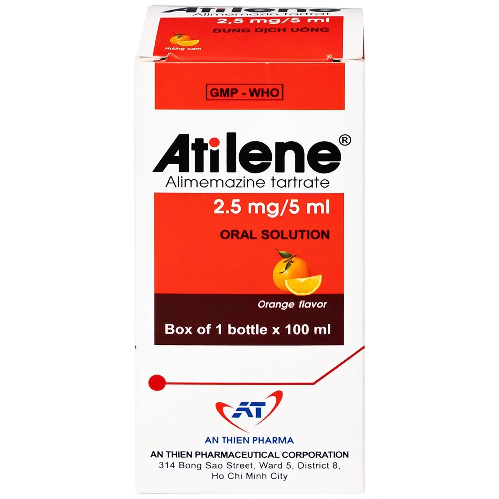 Hình ảnh Thuốc Atilene 2,5mg/5ml An Thiên điều trị các bệnh hô hấp, viêm mũi, hắt hơi, sổ mũi (100ml)