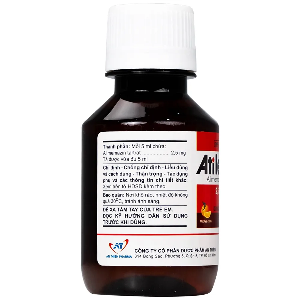 Hình ảnh Thuốc Atilene 2,5mg/5ml An Thiên điều trị các bệnh hô hấp, viêm mũi, hắt hơi, sổ mũi (100ml)