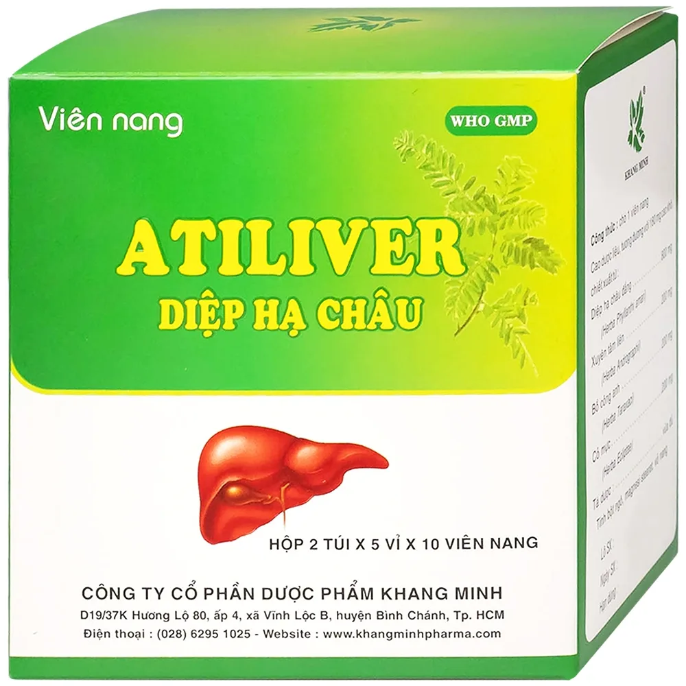 Hình ảnh Thuốc Atiliver Diệp Hạ Châu Khang Minh hỗ trợ điều trị viêm gan, tăng men gan (10 vỉ x 10 viên)
