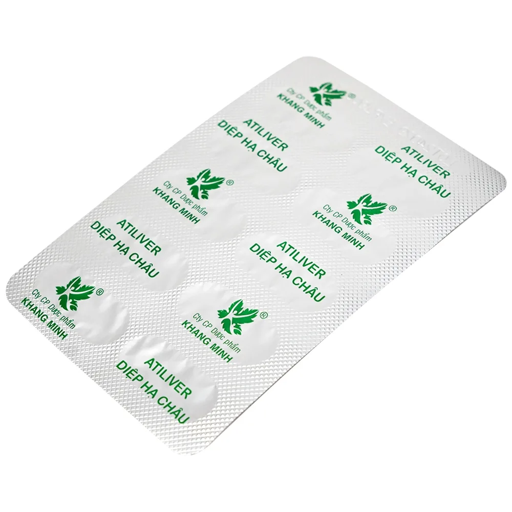 Hình ảnh Thuốc Atiliver Diệp Hạ Châu Khang Minh hỗ trợ điều trị viêm gan, tăng men gan (10 vỉ x 10 viên)