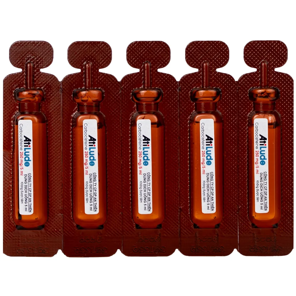 Hình ảnh Dung dịch uống AtiLude 250mg/5ml An Thiên tiêu nhầy, rối loạn đường hô hấp (6 vỉ x 5 ống x 5ml)