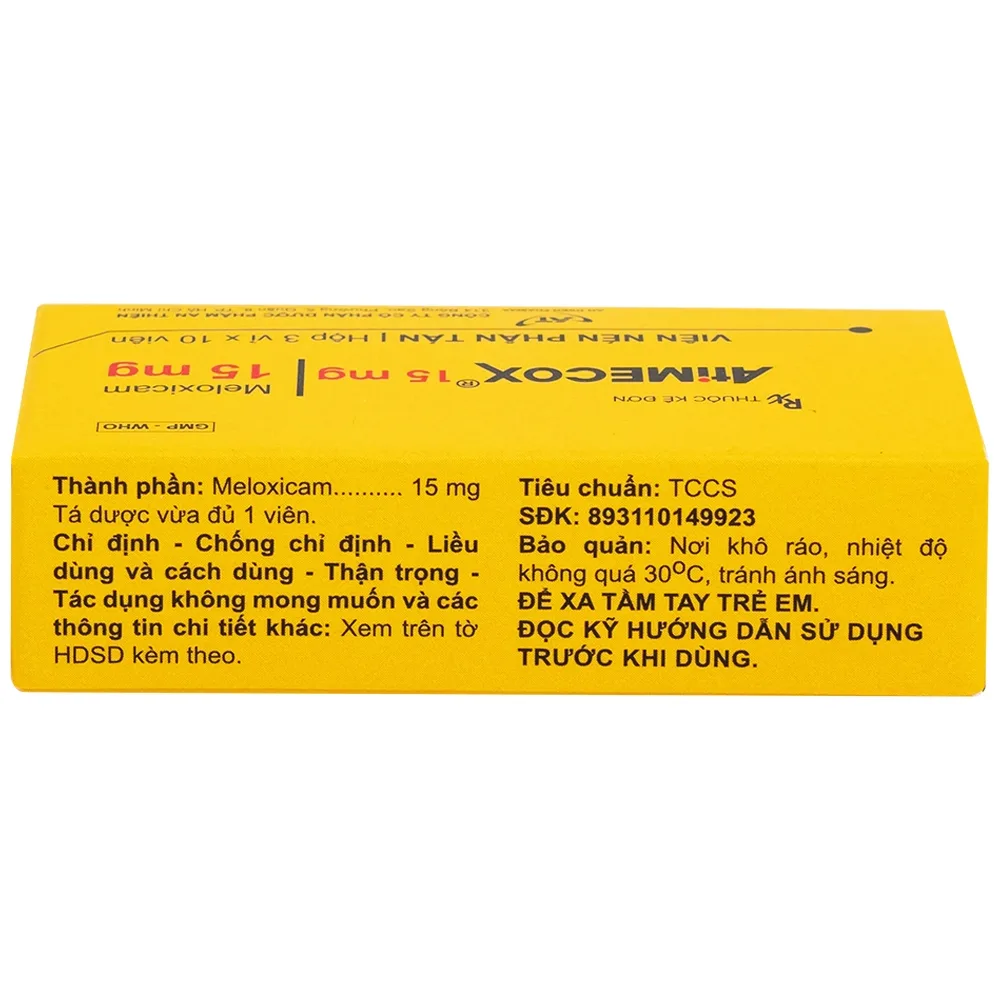Hình ảnh Thuốc Atimecox 15mg An Thiên giảm các dấu hiệu và triệu chứng của viêm xương khớp (3 vỉ x 10 viên)