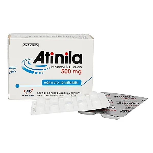 Hình ảnh Thuốc Atinila 500mg An Thiên điều trị chóng mặt (5 vỉ x 10 viên)