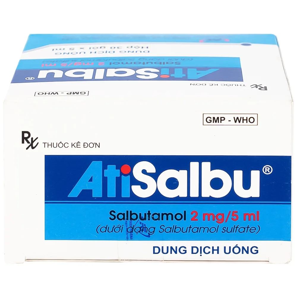Hình ảnh Dung dịch uống Atisalbu 5ml An Thiên điều trị co thắt phế quản do hen, viêm phế quản mãn tính (30 gói)