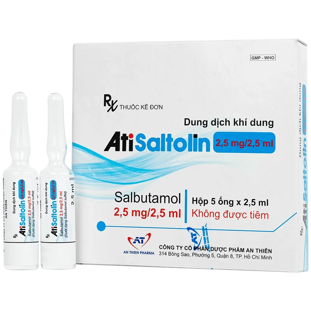 Hình ảnh Dung dịch khí dung AtiSaltolin 2,5mg/2,5ml An Thiên điều trị chứng co thắt phế quản (5 ống)