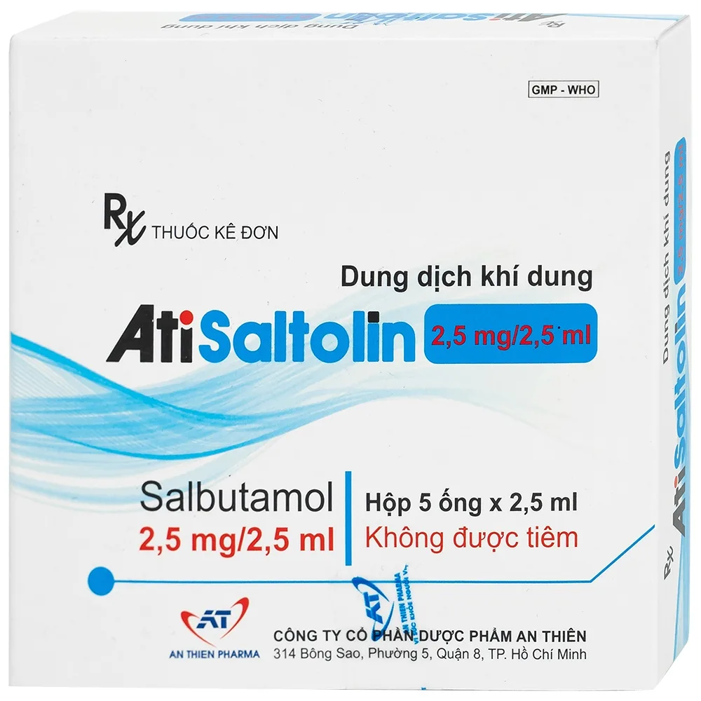 Hình ảnh Dung dịch khí dung AtiSaltolin 2,5mg/2,5ml An Thiên điều trị chứng co thắt phế quản (5 ống)
