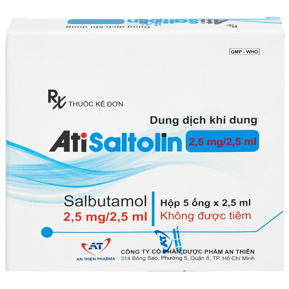 Hình ảnh Dung dịch khí dung AtiSaltolin 2,5mg/2,5ml An Thiên điều trị chứng co thắt phế quản (5 ống)