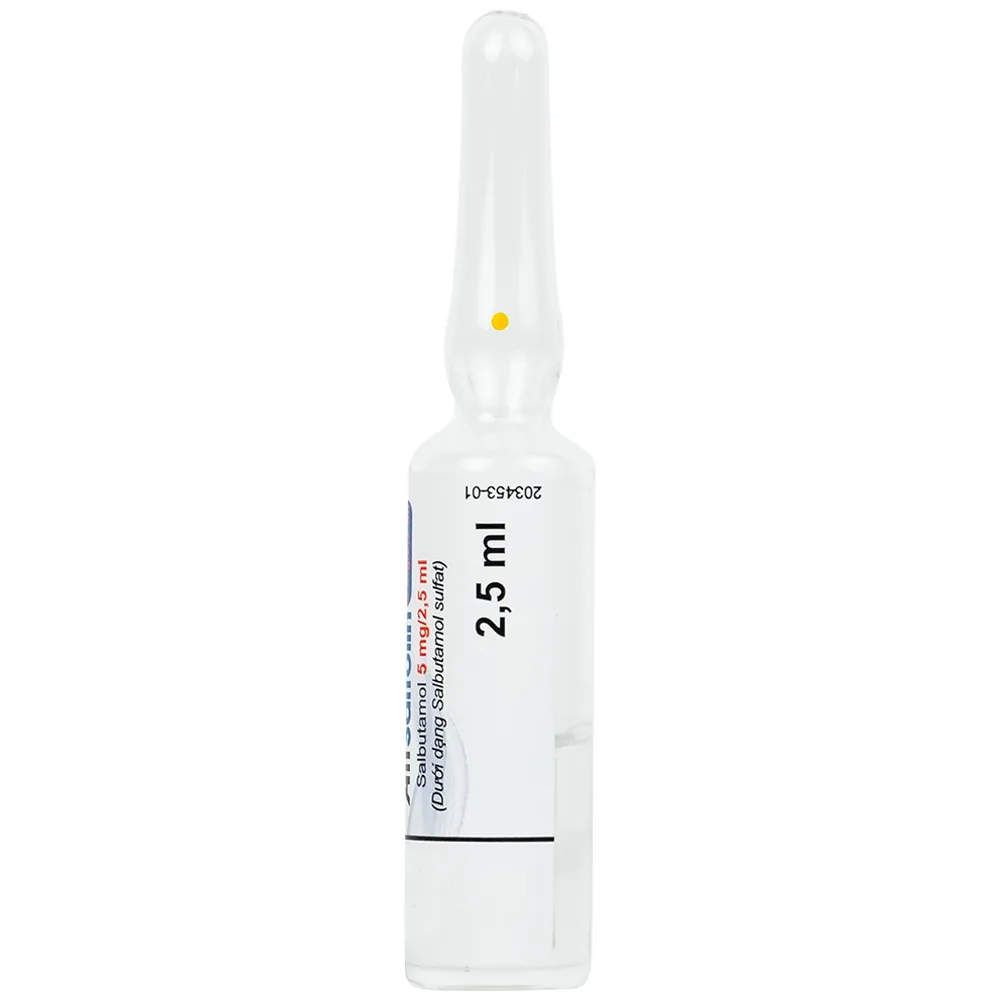Hình ảnh Dung dịch khí dung AtiSaltolin 5mg/2,5ml An Thiên điều trị chứng co thắt phế quản (1 vỉ x 5 ống)