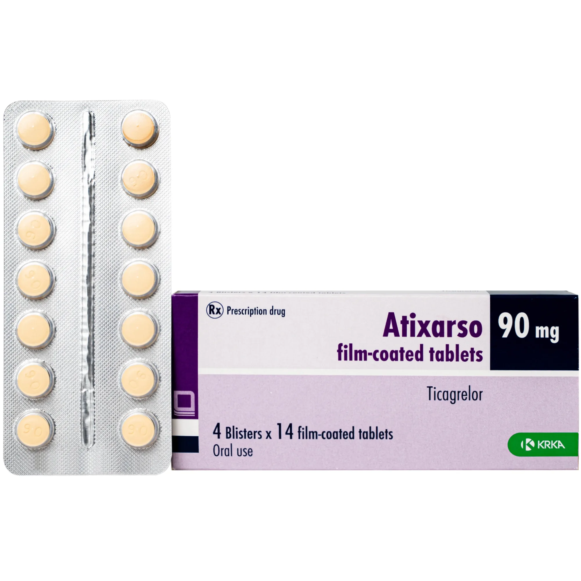 Hình ảnh Thuốc Atixarso 90mg Krka giảm nguy cơ bị lên cơn đau tim , đột quỵ (4 vỉ x 14 viên)