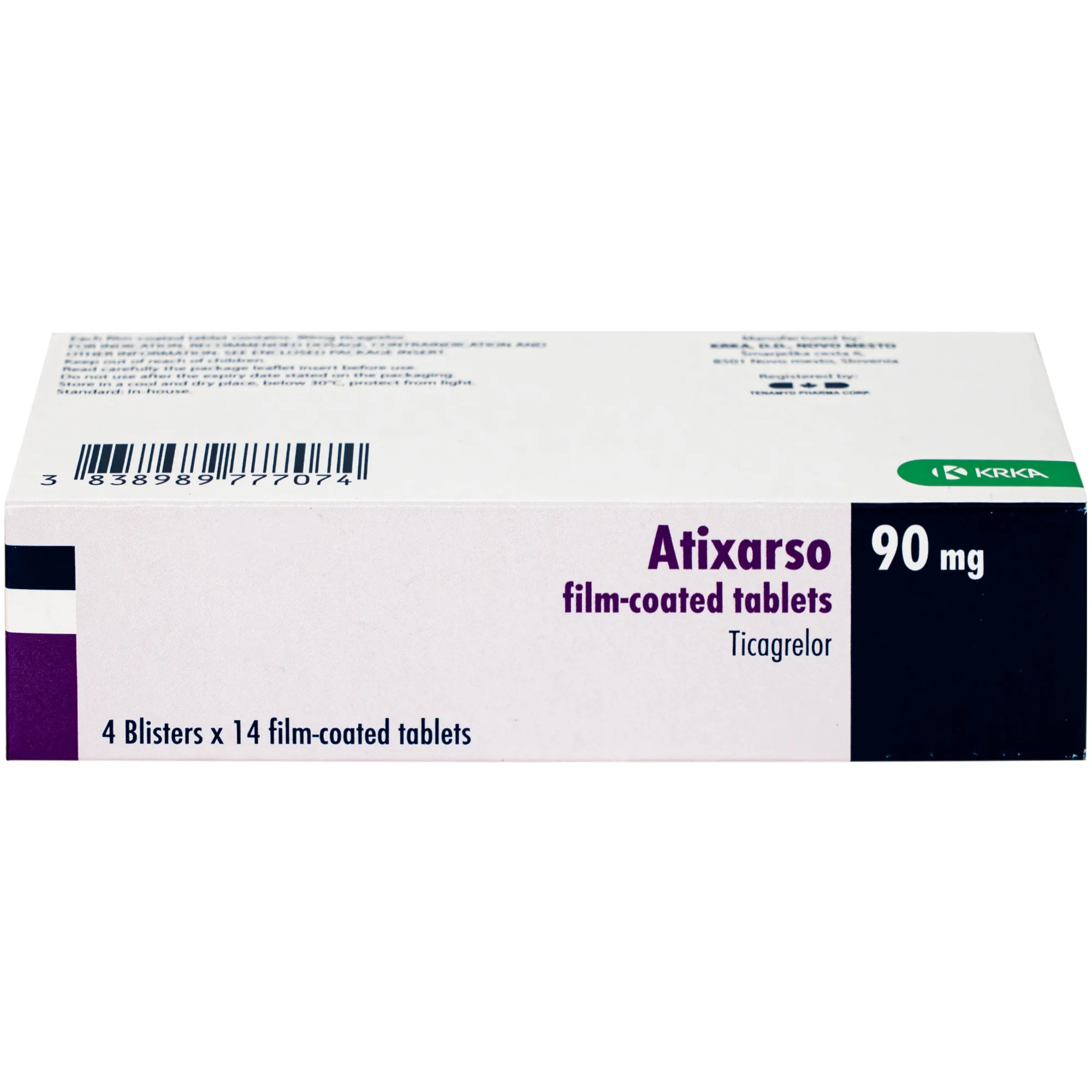Hình ảnh Thuốc Atixarso 90mg Krka giảm nguy cơ bị lên cơn đau tim , đột quỵ (4 vỉ x 14 viên)