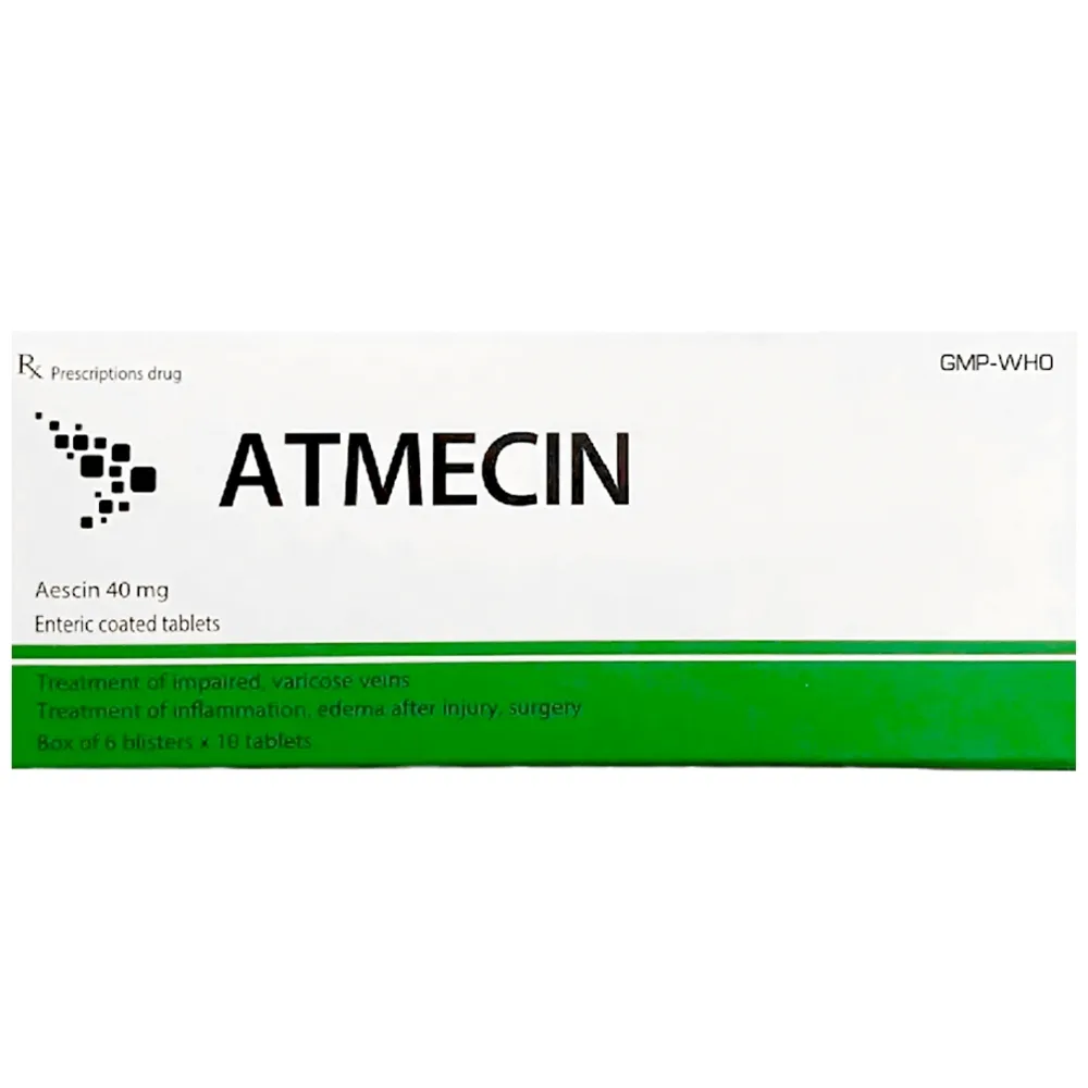 Hình ảnh Thuốc Atmecin Hà Nam điều trị suy tĩnh mạch mãn tính (6 vỉ x 10 viên)