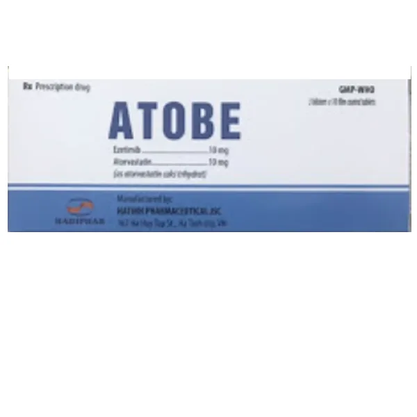 Hình ảnh Thuốc Atobe Hadiphar ngừa xơ vữa động mạch, đột quỵ (3 vỉ x 10 viên)