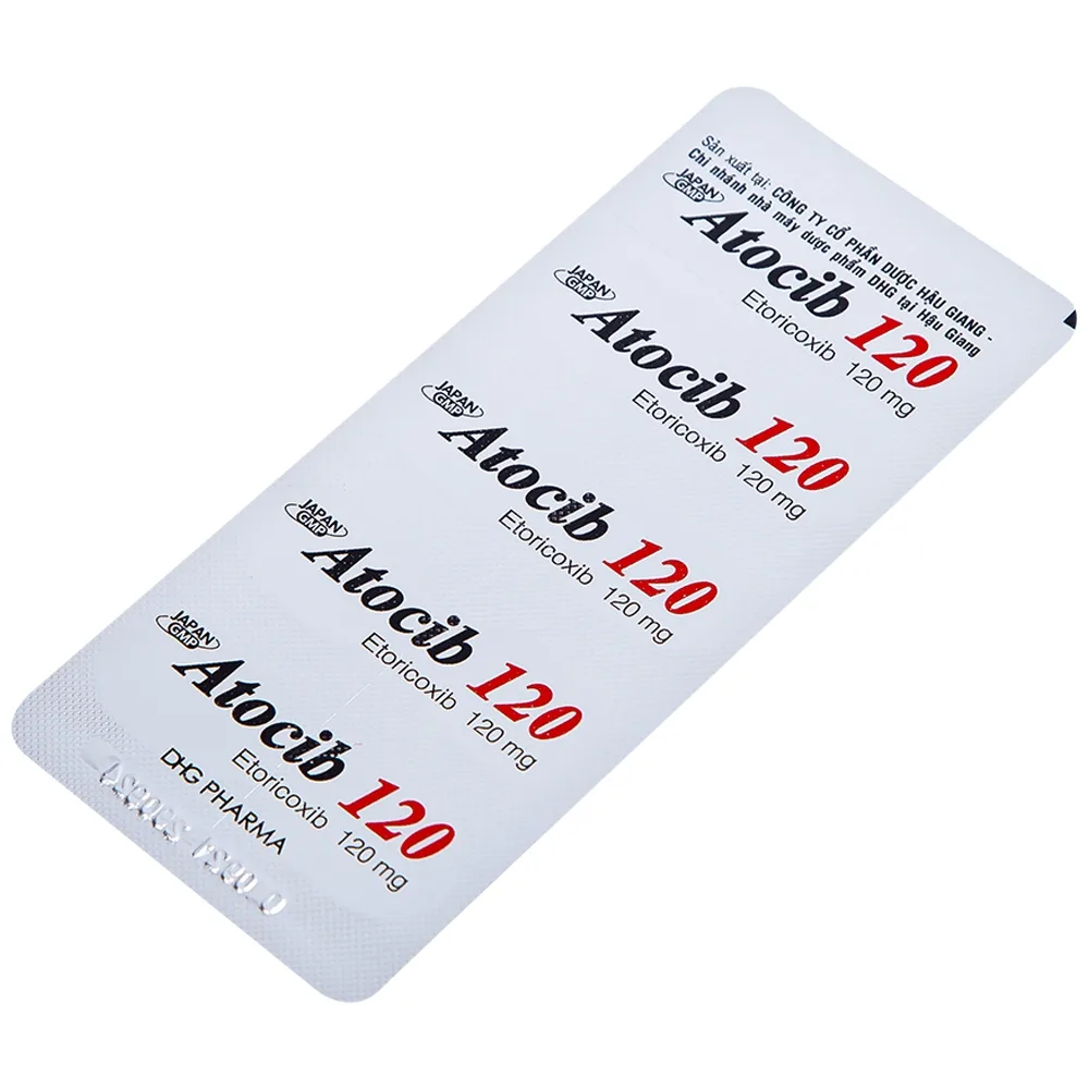 Hình ảnh Thuốc Atocib 120mg DHG điều trị thoái hóa khớp, viêm khớp dạng thấp (3 vỉ x 10 viên)