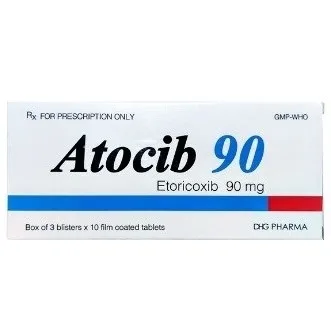 Hình ảnh Thuốc Atocib 90mg DHG điều trị thoái hóa khớp, viêm khớp dạng thấp (3 vỉ x 10 viên)