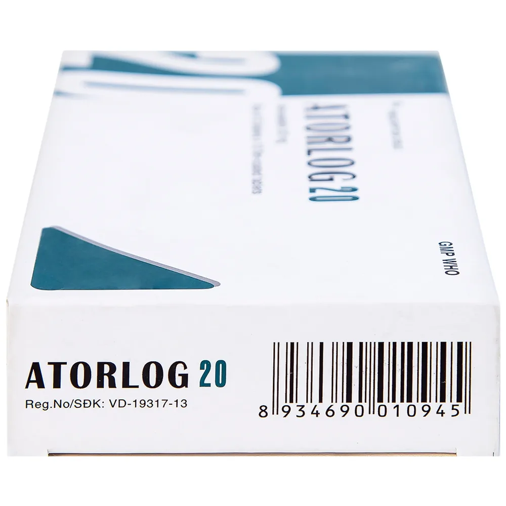 Hình ảnh Thuốc Atorlog 20mg Bidiphar điều trị tăng cholesterol toàn phần và LDL-cholesterol (3 vỉ x 10 viên)