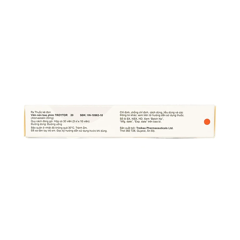 Hình ảnh Thuốc Troytor 20 Troikka hỗ trợ giảm cholesterol toàn phần (3 vỉ x 10 viên) 