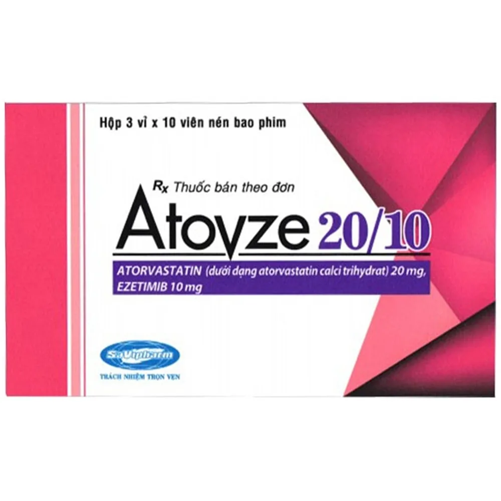 Hình ảnh Thuốc Atovze 20/10 Savi điều trị tăng cholesterol máu nguyên phát (3 vỉ x 10 viên)