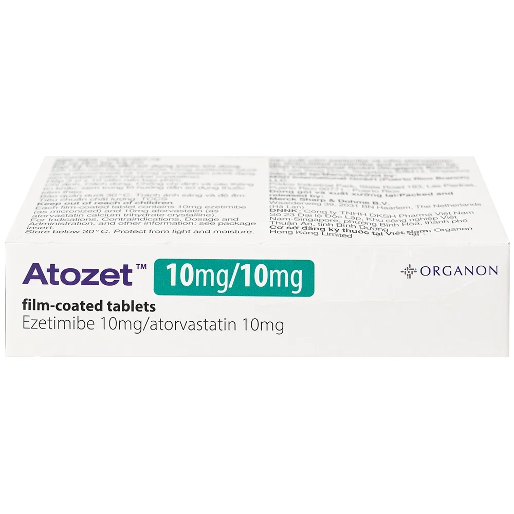 Hình ảnh Thuốc Atozet 10mg/10mg MSD điều trị rối loạn mỡ máu, phòng ngừa các bệnh tim mạch (3 vỉ x 10 viên)