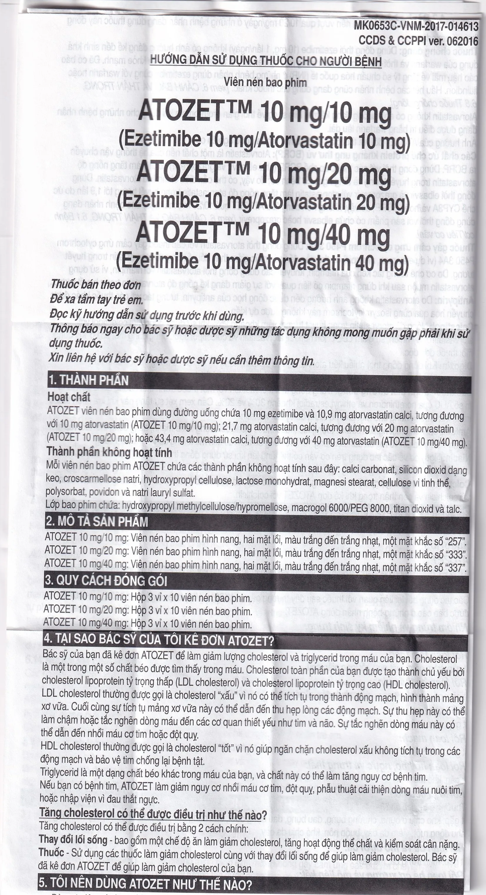 Hình ảnh Thuốc Atozet 10mg/10mg MSD điều trị rối loạn mỡ máu, phòng ngừa các bệnh tim mạch (3 vỉ x 10 viên)