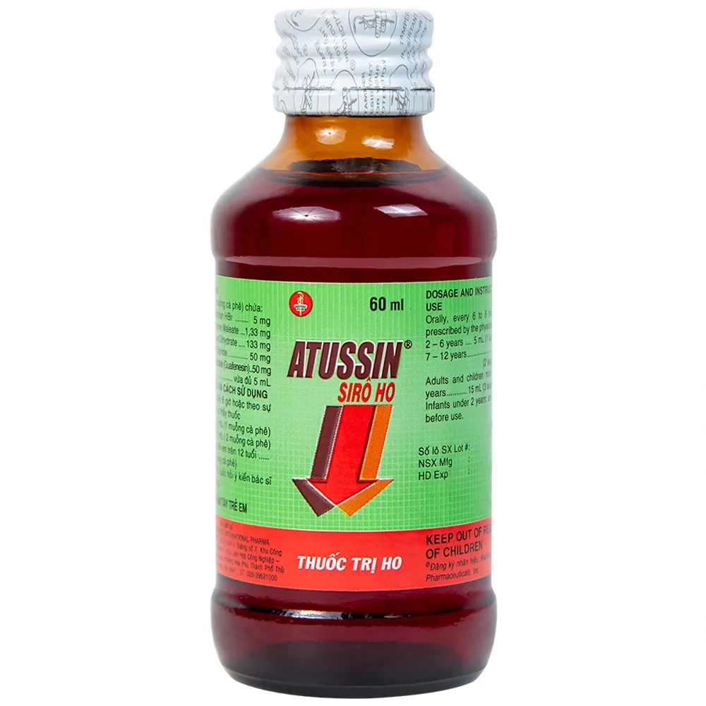 Hình ảnh Siro ho Atussin United hỗ trợ giảm các triệu chứng ho (60ml)