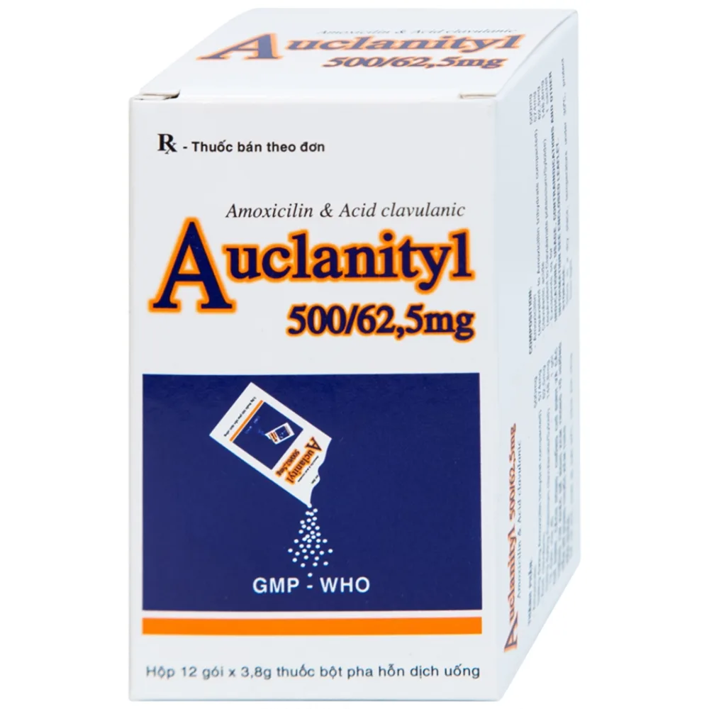 Hình ảnh Bột Auclanityl 500/62.5mg Tipharco điều trị nhiễm khuẩn (12 gói x 3,8g)