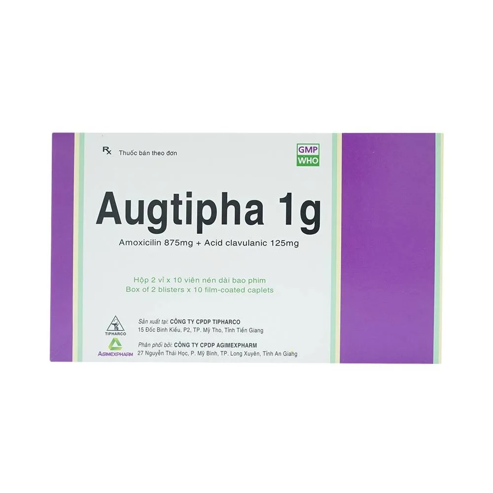 Hình ảnh Thuốc Augtipha 1g Tipharco điều trị nhiễm khuẩn (2 vỉ x 10 viên) 