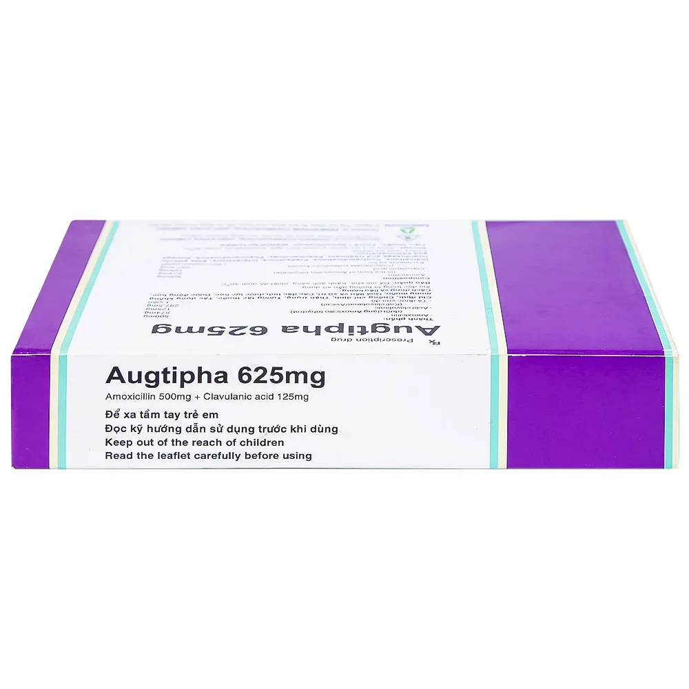 Hình ảnh Thuốc Augtipha 625mg Tipharco điều trị nhiễm khuẩn (2 vỉ x 10 viên)