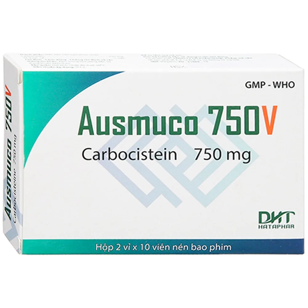 Hình ảnh Thuốc Ausmuco 750V Hataphar điều trị các bệnh mạn tính về đường hô hấp (2 vỉ x 10 viên)
