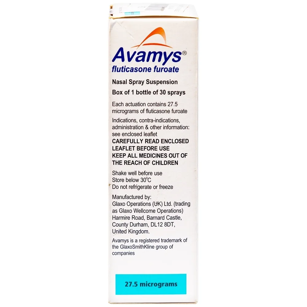 Hình ảnh Thuốc xịt mũi Avamys 27.5mcg GSK điều trị chảy nước mũi, xung huyết mũi (30 liều xịt)