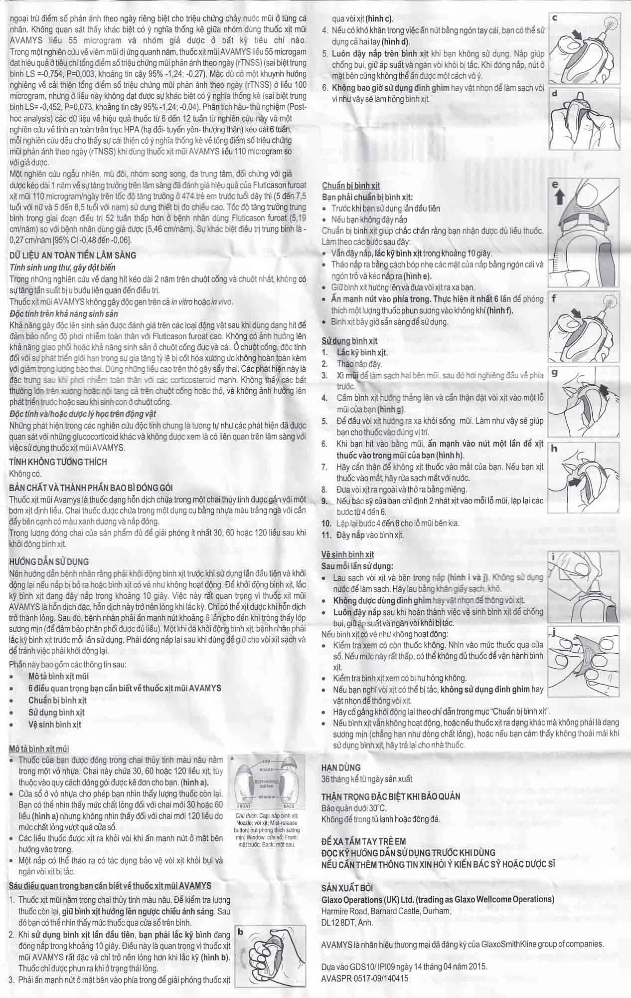 Hình ảnh Thuốc xịt mũi Avamys 27.5mcg GSK điều trị chảy nước mũi, xung huyết mũi (30 liều xịt)