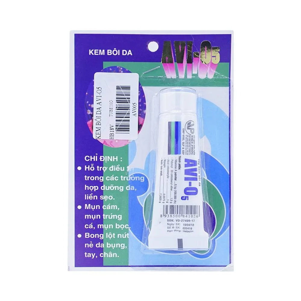 Hình ảnh Kem bôi da Avi-O5 Việt Phúc hỗ trợ dưỡng da, liền sẹo (10g)