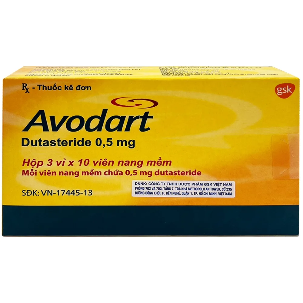 Hình ảnh Thuốc Avodart 0.5mg GSK điều trị tăng sản lành tính tuyến tiền liệt (3 vỉ x 10 viên)