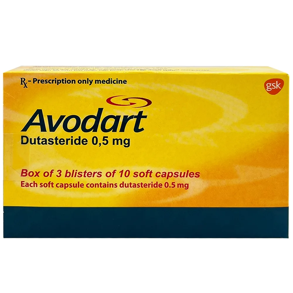 Hình ảnh Thuốc Avodart 0.5mg GSK điều trị tăng sản lành tính tuyến tiền liệt (3 vỉ x 10 viên)