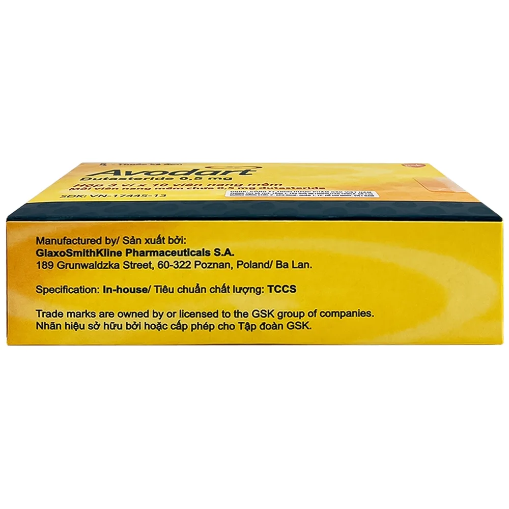 Hình ảnh Thuốc Avodart 0.5mg GSK điều trị tăng sản lành tính tuyến tiền liệt (3 vỉ x 10 viên)