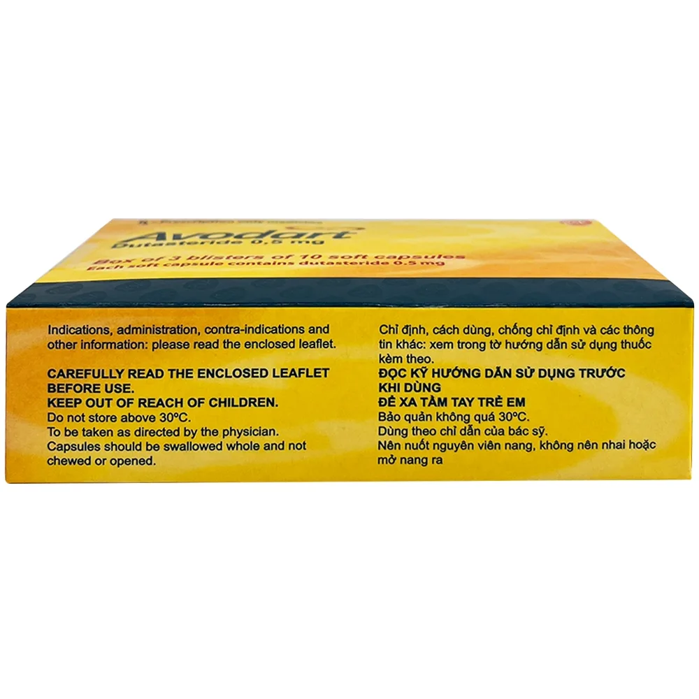 Hình ảnh Thuốc Avodart 0.5mg GSK điều trị tăng sản lành tính tuyến tiền liệt (3 vỉ x 10 viên)