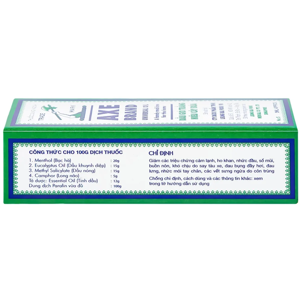 Hình ảnh Dầu gió trắng Cây Búa Axe Brand Universal Oil giảm các triệu chứng cảm lạnh, ho khan (5ml)