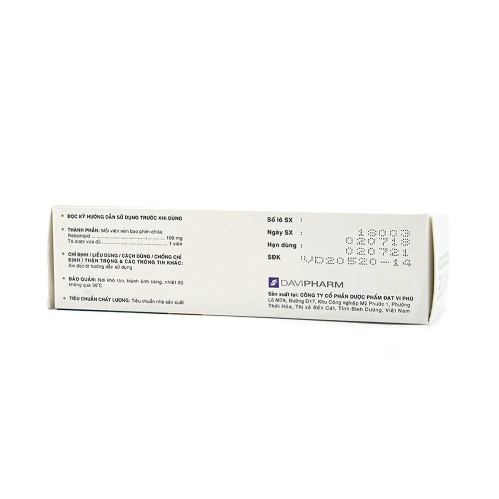 Hình ảnh Thuốc Ayite 100mg Davipharm điều trị loét dạ dày (6 vỉ x 10 viên)