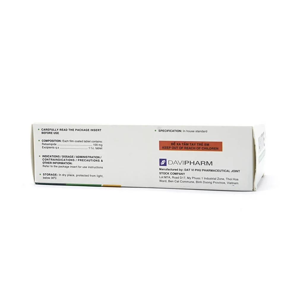 Hình ảnh Thuốc Ayite 100mg Davipharm điều trị loét dạ dày (6 vỉ x 10 viên)