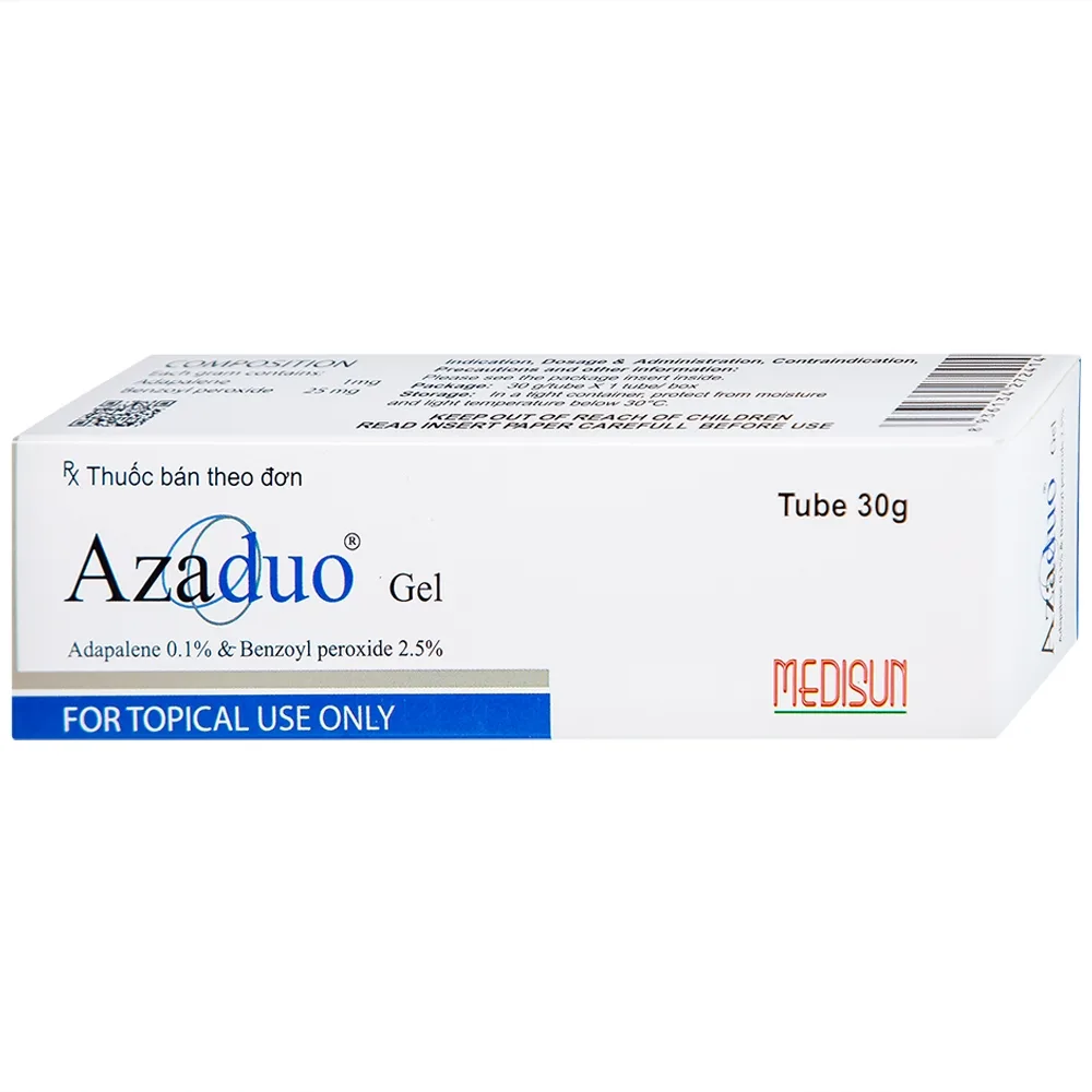 Hình ảnh Gel Azaduo Medisun điều trị mụn trứng cá nhẹ đến vừa (30g)