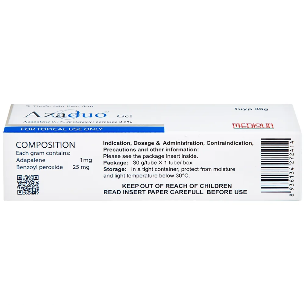 Hình ảnh Gel Azaduo Medisun điều trị mụn trứng cá nhẹ đến vừa (30g)