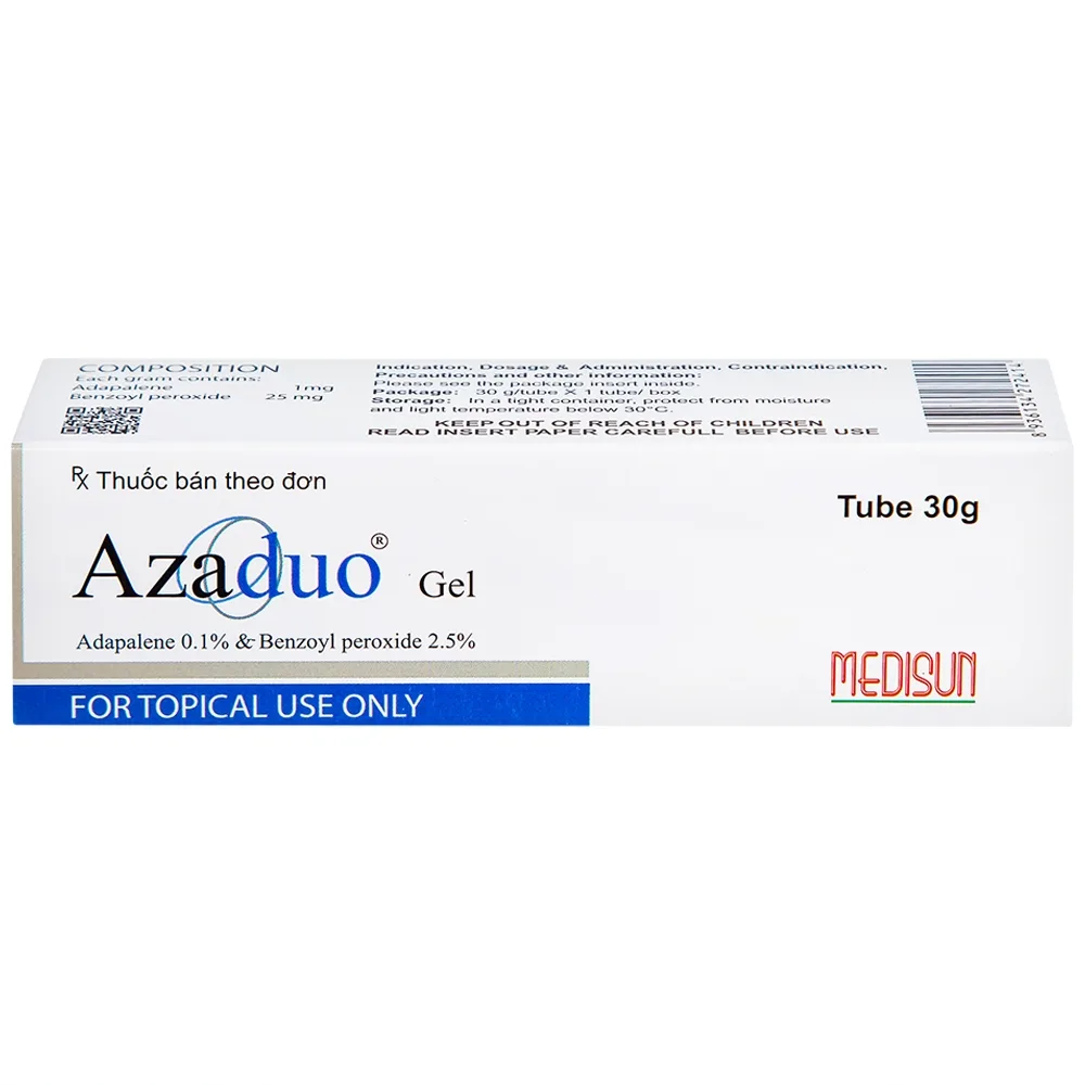 Hình ảnh Gel Azaduo Medisun điều trị mụn trứng cá nhẹ đến vừa (30g)