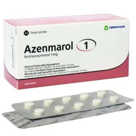 Hình ảnh Thuốc Azenmarol 1 Agimexpharm điều trị nhồi máu cơ tim, bệnh tim gây tắc mạch (10 vỉ x 10 viên)