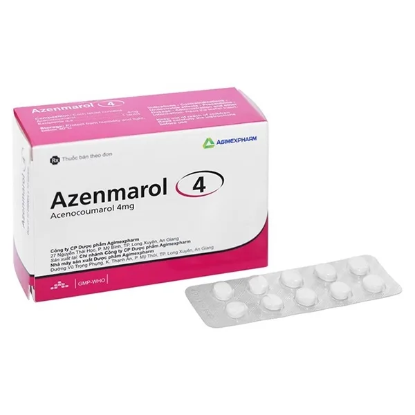 Hình ảnh Thuốc Azenmarol 4 Agimexpharm điều trị nhồi máu cơ tim, bệnh tim gây tắc mạch (10 vỉ x 10 viên)