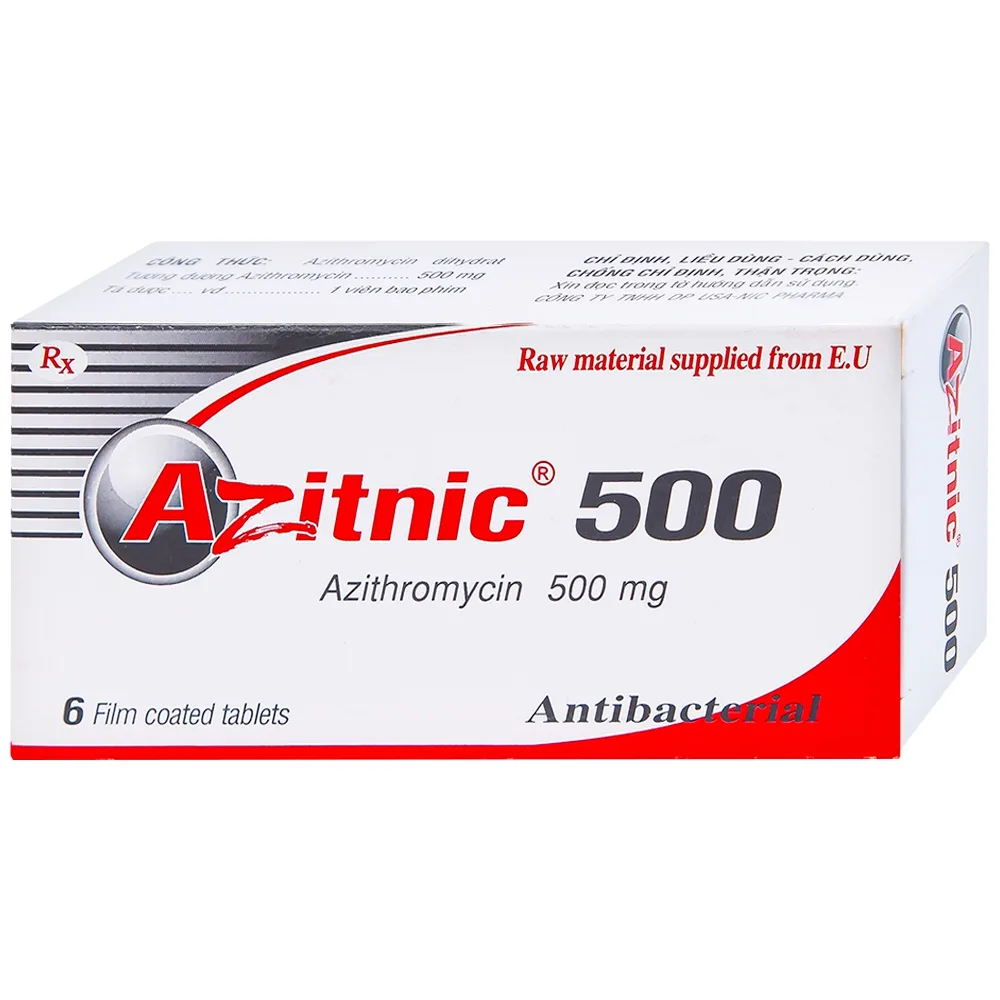 Hình ảnh Thuốc Azitnic 500 USA - NIC Pharma điều trị nhiễm khuẩn (6 viên)