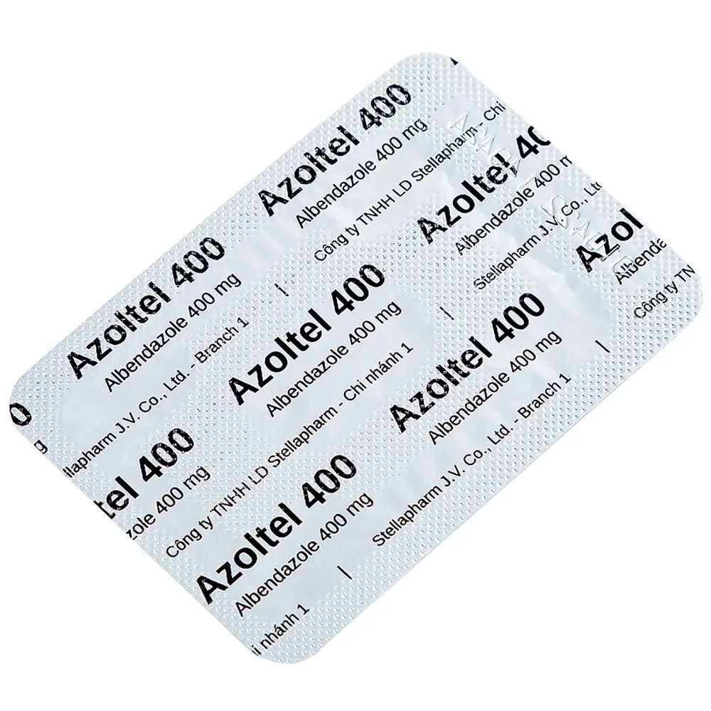 Hình ảnh Thuốc Azoltel 400mg Stella điều trị nhiễm một hoặc nhiều loại ký sinh trùng đường ruột (1 viên)
